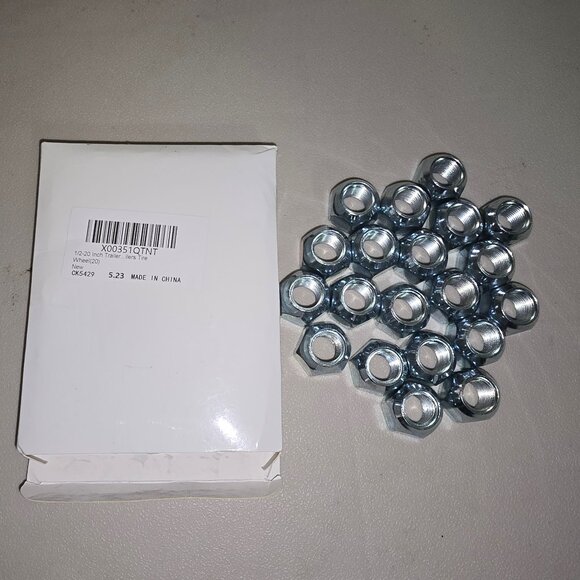 Frienda 1/2-20 Inch Trailer Lug Nuts Acorn Silver Open End  20 Pieces - Picture 1 of 3
